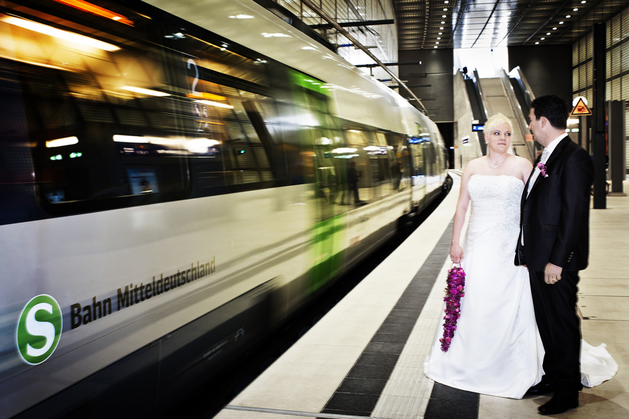 City Tunnel Markt Leipzig Hochzeitsfotografen unter Tage