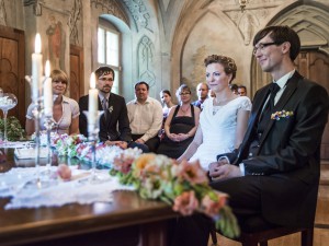 romantische Trauung im Rittersaal Schloss Machern